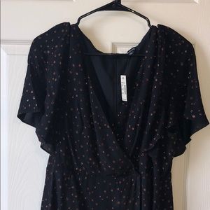 NEW Cape-Sleeve Mini Dress in Metallic Dot 12